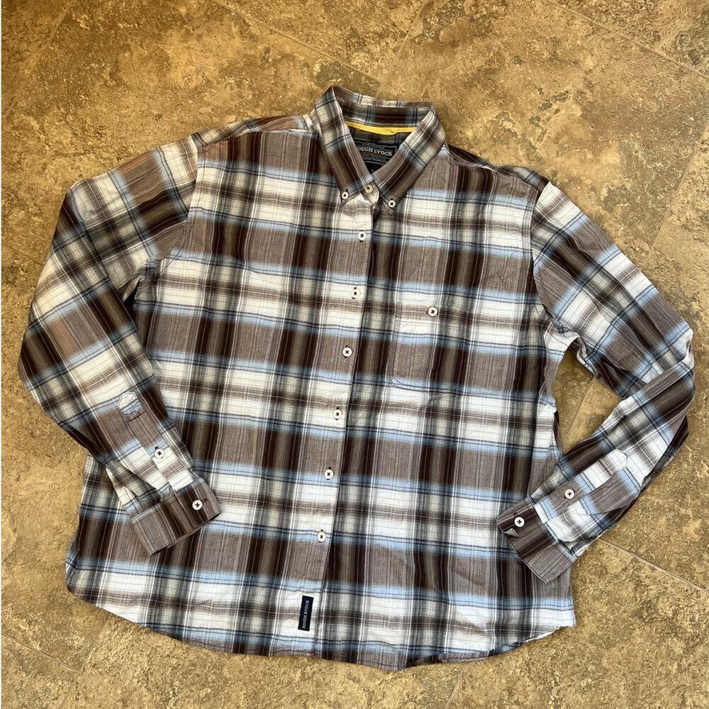 Panhandle Slim brown plaid button down long sleeve shirt, Women's size XL